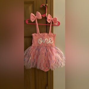 Sweet “One” Pink Tutu Bodysuit